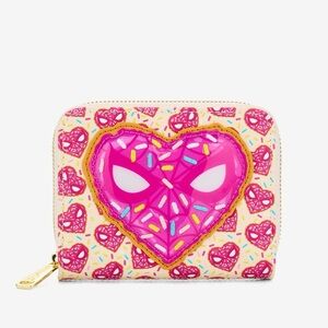 Loungefly Marvel Spider-Man Sprinkle Donut Mask Accordion Wallet - BoxLunch